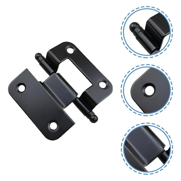 GOOHOCHY 6Pcs Durable Iron Square Black Hinges For Kitchen Cabinet Doors Hardware 11.8X7.9X0.2in