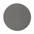 thumbnail image 1 of Geometric Mouse Pad for Computers, Abstract Shapes from Concentric Irregular Rounded Rhombus Motifs, Round Non-Slip Thick Rubber Modern Mousepad, 8" Round, Charcoal Grey and Off White, by Ambesonne, 1 of 2