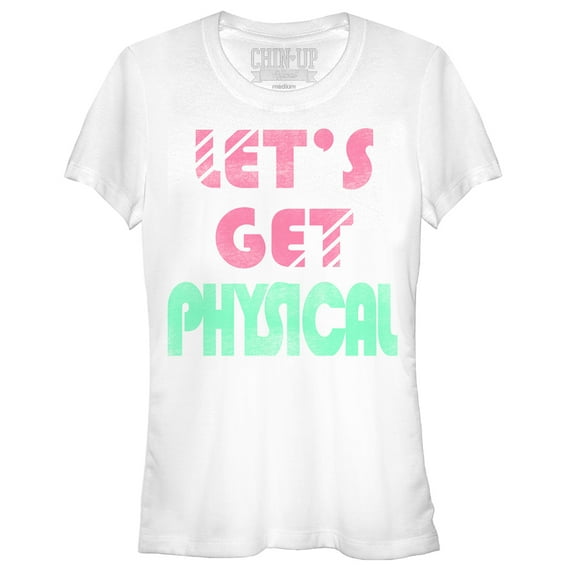 Junior's CHIN UP Let's Get Physical  Graphic Tee White Medium