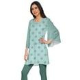 thumbnail image 2 of Moomaya Kurtis Courtes en Poly-Crêpe pour Femmes, Robe à Manches Kimono Imprimée, Haut Indien, 2 of 5