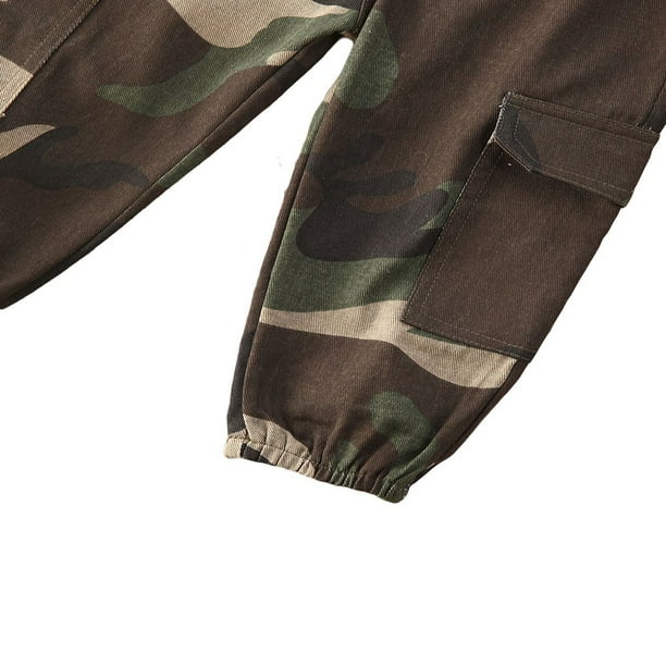 Vetements Bebe Enfant Enfant Fille Mis hors Epaule T shirt Top Pantalon Camo Tenues Noir 2 3 Ans
