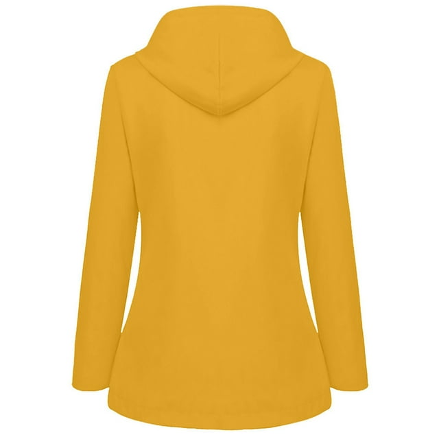 CEHVOM Veste de Pluie Unie pour Femmes Vestes Extérieures Imperméable avec Capuche Coupe-Vent