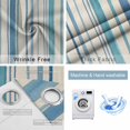 thumbnail image 4 of Vintage Blue Teal Striped Blackout Curtains for Bedroom/Living Room, Thermal Insulated Kitchen Curtains, Farmhouse Stripes Retro Art Grommet Darkening Window Treatment Drapes 52"x84"x2, 4 of 8