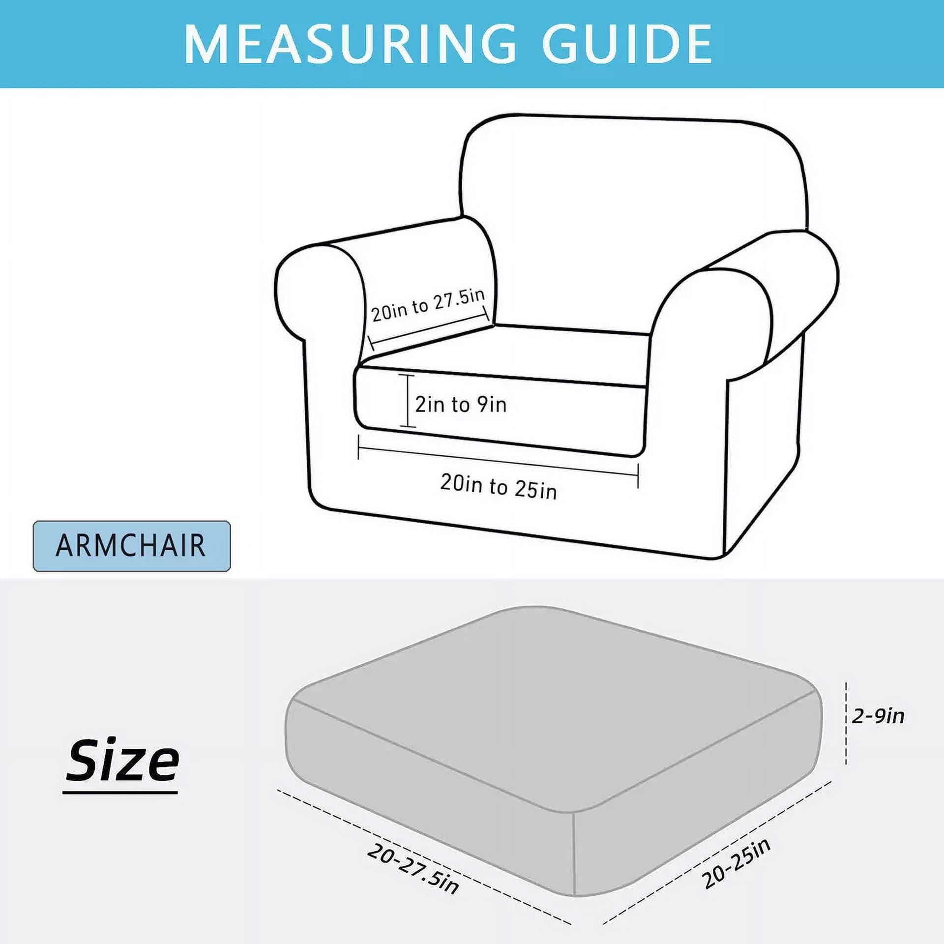 JIAN YA NA Outdoor Waterproof Couch Cushion Covers, Stretch Individual Patio Chair Cushion Outdoor Seat Cushion Pad Replacement Sofa Cushion Protector Sofa Slipcover (Dark Green, 2Pcs)