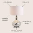 thumbnail image 4 of JONATHAN Y Emilia 26" Mirrored Mosaic LED Table Lamp, Silver, JYL1056A, 4 of 7