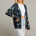 thumbnail image 6 of Women's Fashion Long Sleeve Christmas Print V-Neck Button Loose Cardigan Top, Knit Sweater for Casual Outfits and Comfort,Navy,L, 6 of 7