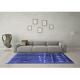 thumbnail image 3 of Ahgly Company Machine Washable Indoor Rectangle Solid Blue Modern Area Rugs, 8' x 12', 3 of 4