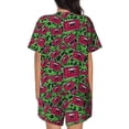 thumbnail image 3 of Lsque Graffiti Tape Women's Short-Sleeved Pajama Set - 2 Piece Soft and Lightweight Sleepwear Set-X-Large, 3 of 9