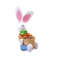 thumbnail image 4 of Divertida cesta de conejo de Pascua, cesta de huevos de conejo, cesta multiusos, rústica, reutilizable, manualidades Pantalones azules, 4 of 9
