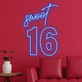 thumbnail image 2 of Glowneon Personalize Sweet 16 Neon Sign, Birthday Party Lights Decor, 2 of 4