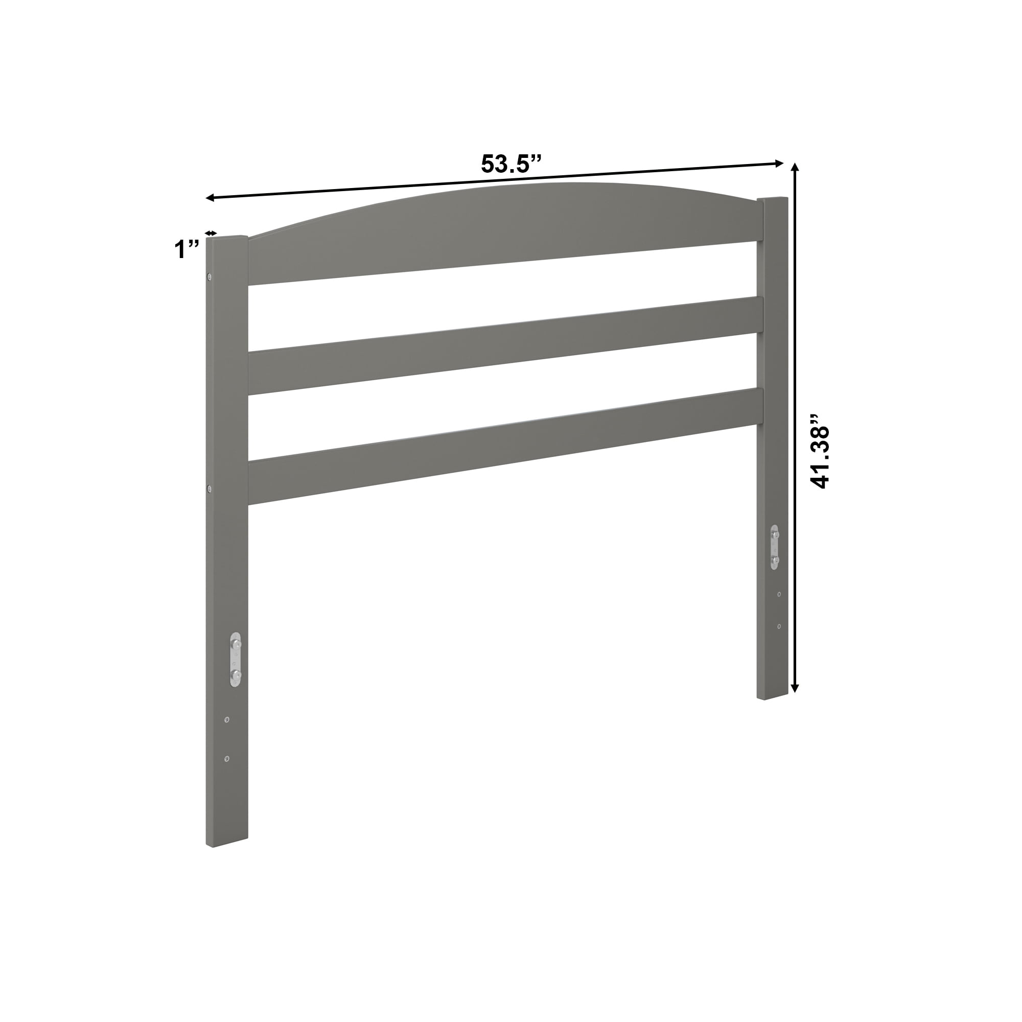 AFI Warren Arched Slatted Wood Headboard with 2 USB Ports, Full, Grey