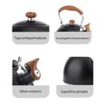 thumbnail image 3 of Tetera 2.5L Cipaher Tea Kettle for Stove Top and Induction Stove Negro Tetera de Acero Inoxidable para Estufa, 3 of 5