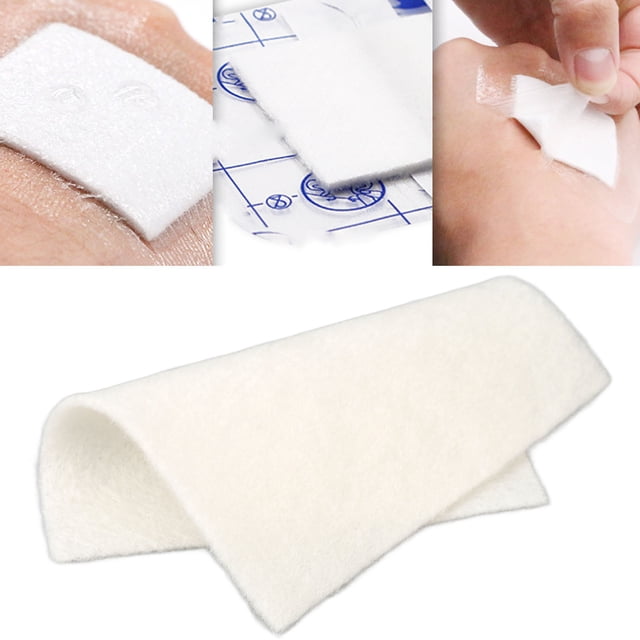 Calcium Alginate Wound Dressing Pads by Estink, crafted from seaweed fiber, shown in detailed views emphasizing its soft texture and easy application. Ideal for first aid use, treating moderate to severe exuding wounds such as postoperative wounds, diabetic foot ulcers, burns, and pressure ulcers. Features high absorption and gel formation for optimal wound healing.