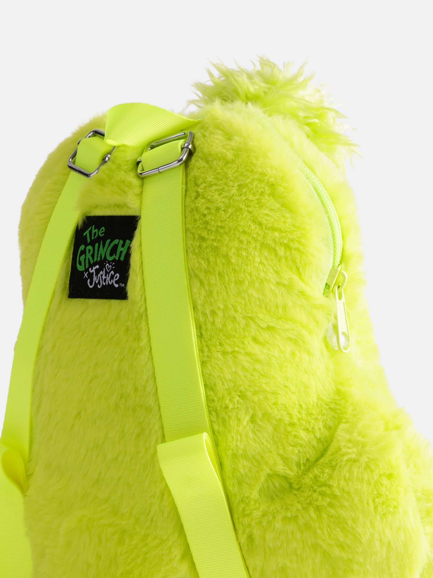 Justice Girls The Grinch Faux Fur Mini Backpack, Green
