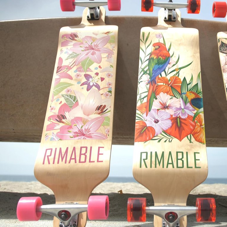 Rimable 41 Inch Drop Deck Longboard Complete – Ready To Ride, Perfect For Cruising & Carving