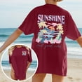 thumbnail image 2 of Oversized Tshirts for Women Oversize Loose Fit Short Sleeve Casual Casual Summer Women's Tops Red XXL, 2 of 7