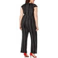 thumbnail image 2 of NY COLLECTION Womens Black Polka Dot Flutter Sleeve V Neck Jumpsuit Plus 3X, 2 of 2