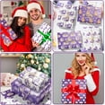 thumbnail image 4 of HOWAF Purple Christmas Wrapping Paper, Pastel Snowflake Tree Snowman Gingerbread Gift Wrap Paper Bulk for Xmas Holiday Winter Party Vacation Baby Shower, 20x26inches (Folded Flat), 4 of 8