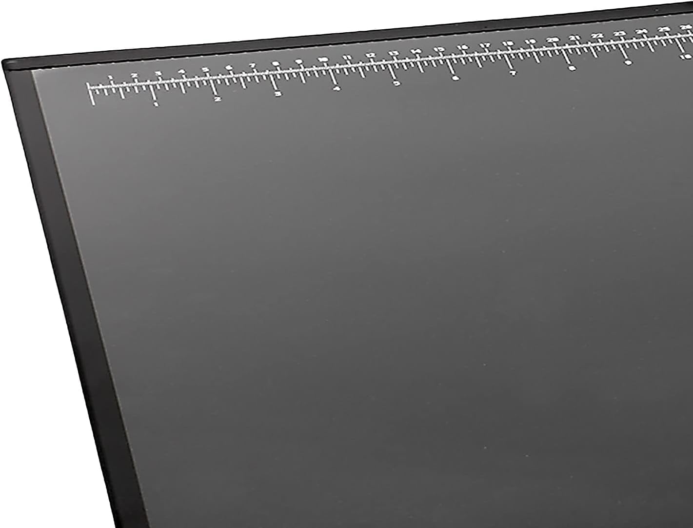 Pad Engineering Desk Mat Pad for Desktop Organization & Document Protection, Printed Ruler Measurements, Black/Clear, 19" x 24"