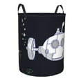 thumbnail image 2 of LNWH Laundry Basket, Cartoon Underwater Submarine Pattern Foldable Laundry Hamper With Handles Waterproof, Medium, 2 of 8