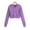 Purple, variant on WXLWZYWL Cropped Hoodies for Women Long Sleeve Shirts Drawstring Hooded Sweatshirts Workout Crop Tops