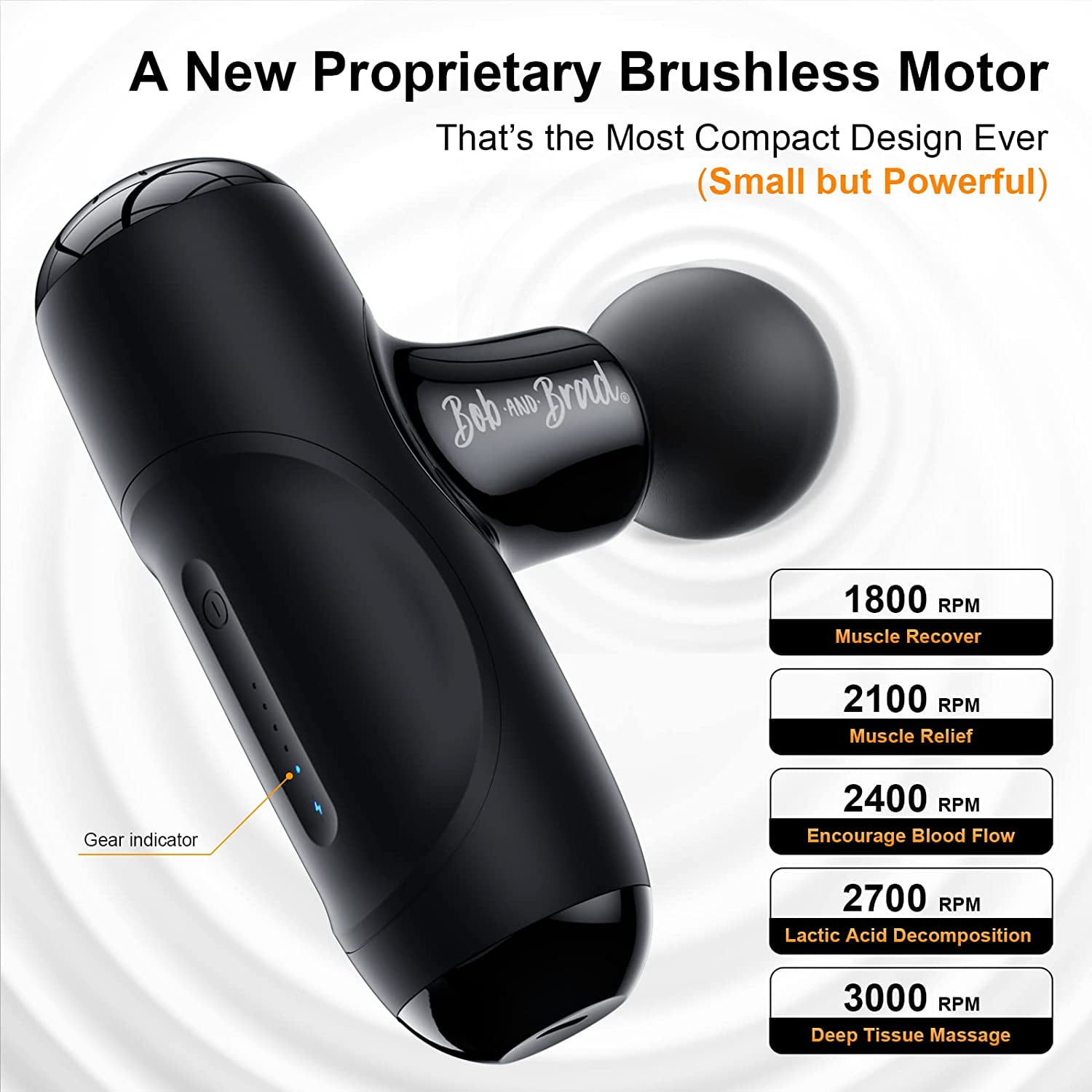 Bob and Brad Q2 Mini Handheld Electric Massage Gun, Pocket-Sized Deep Tissue Massager Gun(without box)