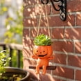 thumbnail image 2 of Halloween Resin Pumpkin Planter, Spooky Hanging Flower Pot for Indoor Outdoor Home Decor, 2 of 7