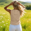 thumbnail image 5 of Lumtrix Vest Tops for Women Cotton Linen Summer Tank Top Lightweight Button Down Sleeveless Shirts V Neck Business Casual Tank 2026 for Work Office Vacation Khaki S, 5 of 5