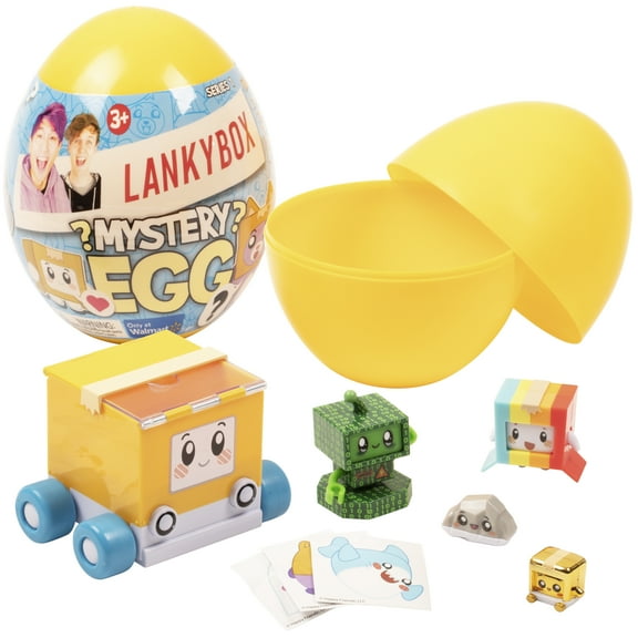 LankyBox Brand Mystery Surprise Medium Egg Official Merchandise Ages 3 and up with Figures, Vehicle, and Stickers
