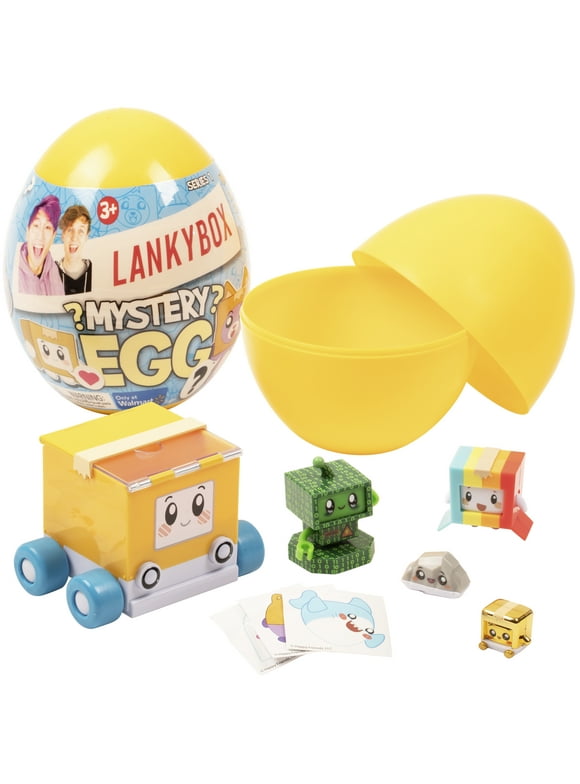 Lankybox Mystery Surprise Medium Egg Official Merchandise Ages 3 and Up WIth Figures, Vehicle, and Stickers