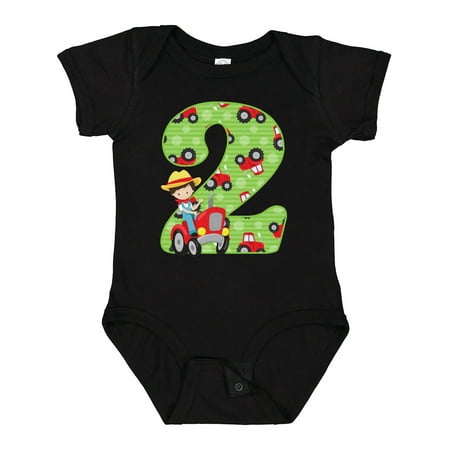 

Inktastic Tractor Boy 2nd Birthday Gift Baby Boy Bodysuit