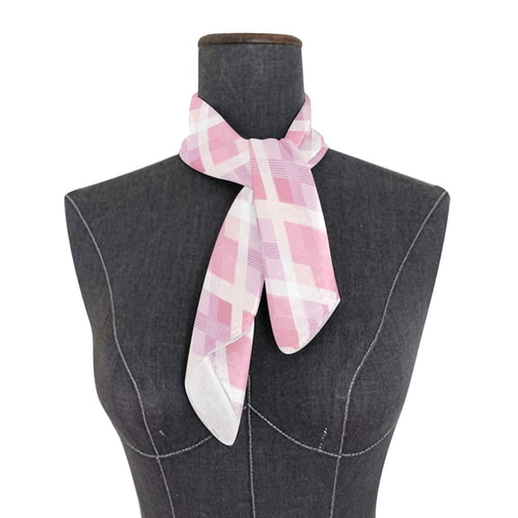 Square Scarf 24x24 Inch Pink Purple Argyle Plaid Silky Satin Sun Protection Neck Scarf for Women Multi-Purpose Head Wrap Bandana for Hair Bag Decoration