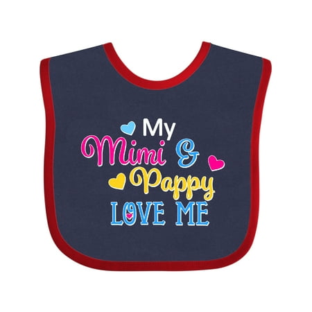 

Inktastic My Mimi and Pappy Love Me with Hearts Gift Baby Boy or Baby Girl Bib
