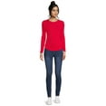 thumbnail image 2 of No Boundaries Women's Juniors Ribbed Crewneck Tee with Long Sleeves, Sizes XS-XXXL, 2 of 5