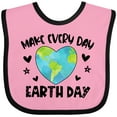 thumbnail image 3 of Inktastic Make Every Day Earth Day with Hearts and Stars Boys or Girls Baby Bib, 3 of 4