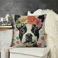 thumbnail image 2 of Ollo0ord  Easter Pillow Covers Boston Terrier Throw Pillowcase Easter Eggs Home Sofa Bedroom Cushion Case Seasonal Dog Farmhouse Decorations White, 2 of 5