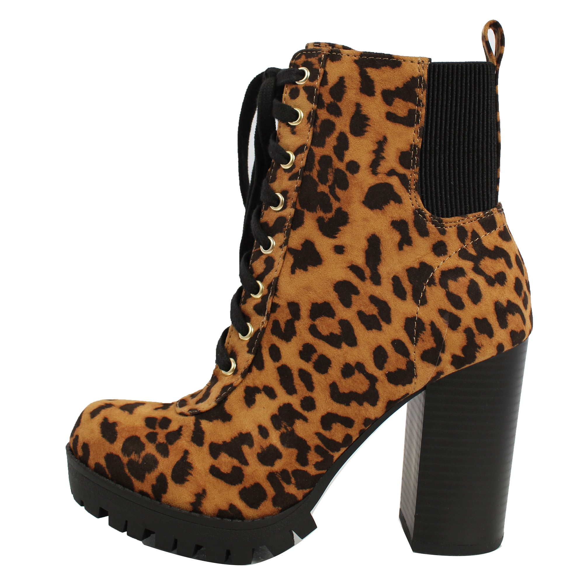 stacked heel bootie