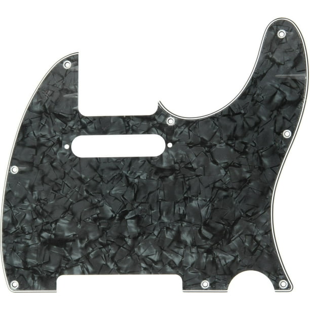 Pick Guard Fender Standard Telecaster, 8 agujeros y 4 capas, color negro perlado