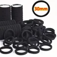 thumbnail image 1 of 10/100 Uds. Bandas básicas negras para el cabello para mujeres y niñas, cuerdas de goma simples de alta elasticidad, diadema, lazos, coleteros de 2-5c, 1 of 5