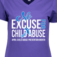 thumbnail image 4 of Inktastic No Excuse for Child Abuse April Child Abuse Prevention Month Women's V-Neck T-Shirt, 4 of 5