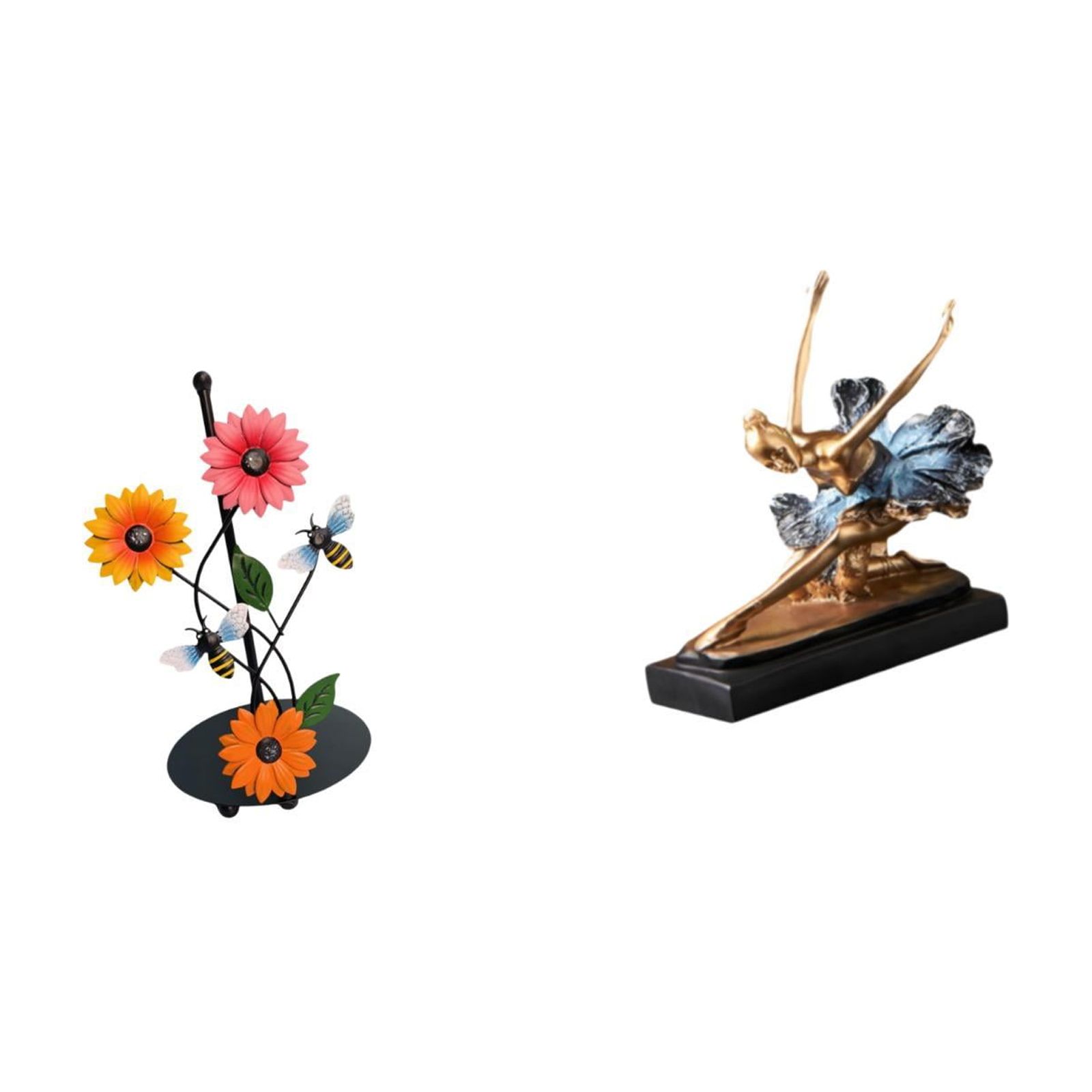 Fiocias Toilet Paper Holder Paper Towel Holder Countertop Kitchen Roll Holders Ballet Dancer Statue Iron Resin Artistic Ornament Suitable for Entrance Living