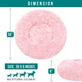 thumbnail image 3 of PetAmi Calming Dog Bed for Small Medium Dog Cat, Round Donut Dog Bed Washable, Fluffy Faux Fur Plush Cuddler Pet Kitten Cushion Bed, Anti-Slip, Fits up to 45 lbs, 30 inch, Pink, 3 of 9