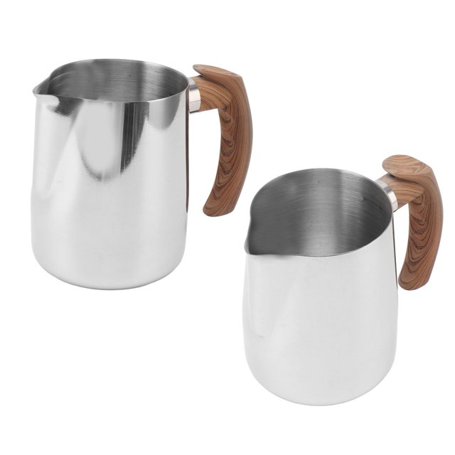 1000ML Milk Frothing Pitcher Inner Scale Milk Frother Steamer Cup 304 Stainless Steel Cup Coffee Steaming Pitcher with Comfortable Handle