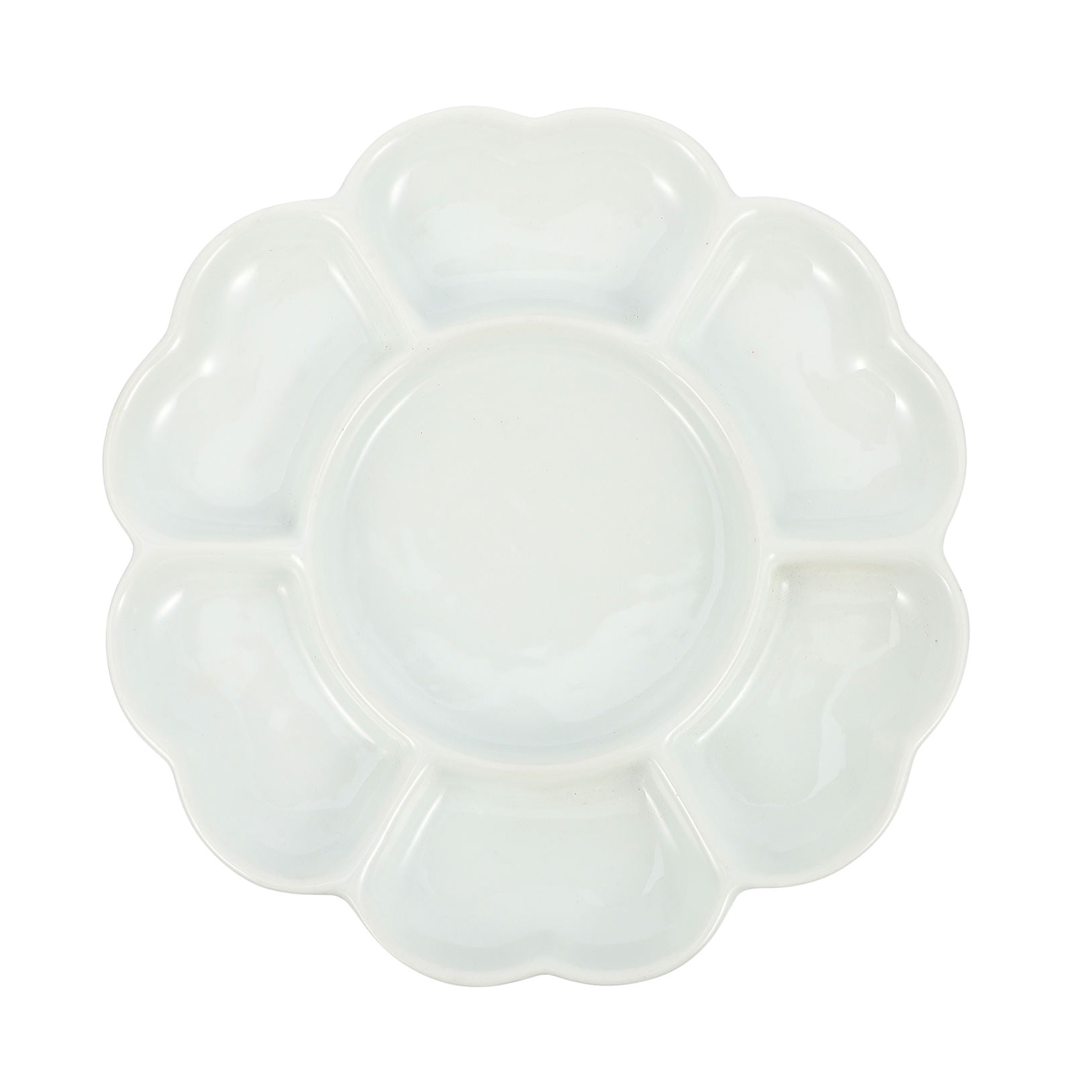 KHBUAB 1Pc Handheld White Ceramic Pigment Tray for Watercolor and Oil Painting