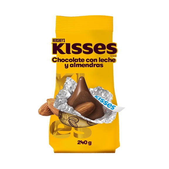Chocolates con leche Hershey's Kisses y almendras 240 g