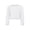 White, variant on Girls Long Sleeve Hollow Fishnet Crochet Crop Top Solid Color Crewneck Mesh Cropped Hip Hop Dance Cover Up Shirt