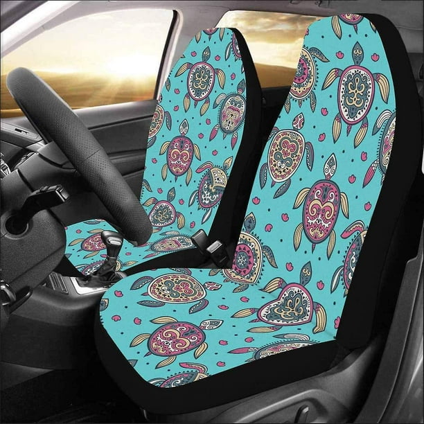 Set Of 2 Car Seat Covers Turtle Universal Auto Front Seats