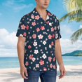 thumbnail image 4 of Haiem Cherry Blossoms Printed Hawaiian Shirt for Men - Men’s Casual Beach Summer Shirts - Stretch Fabric with Modern Fit-Small, 4 of 7