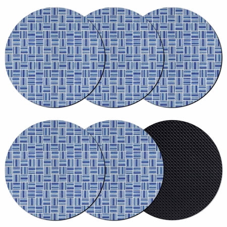 Modern Geometric Coasters Set of 6 Absorbent Coasters for Drinks Rustic Stripes Gingham Navy Blue Coaster for Desk Coffee Table Protection Home Decor House Warming Gifts 4