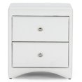 thumbnail image 3 of Baxton Studio Dorian White Table de Chevet Moderne en Similicuir, 3 of 5